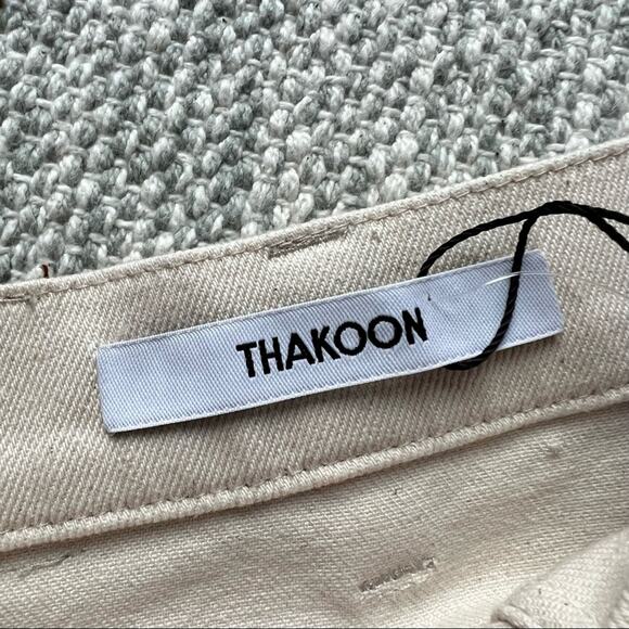 Thakoon Ecru Denim Side Button Closure Midi Skirt Women’s Size 0 NWT - Picture 10 of 14